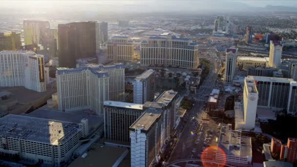 Aerial Hotel and Casino view Las Vegas — Stock Video