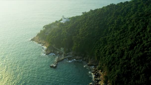 Flygfoto kustnära öar nr Hongkong — Stockvideo