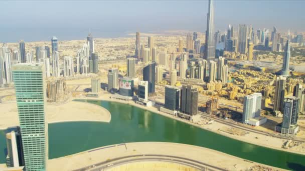 Letecká Prohlédni burj khalifa Dubaj Dubaj creek — Stock video