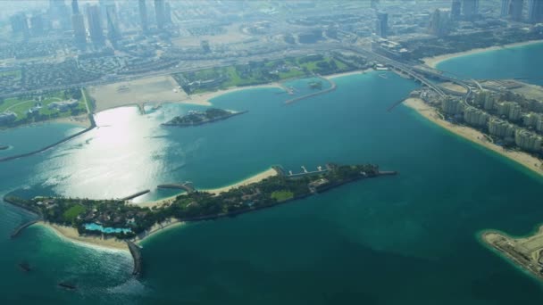 Vista aérea de la costa de Dubai — Vídeos de Stock