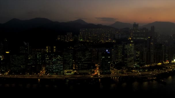 Hong Kong waterfront en Victoria Harbour — Stockvideo