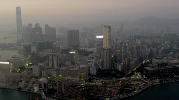 Aerial View over Ocean Terminal, Kowloon, Hong Kong — Stock Video