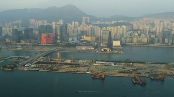 Старый район аэропорта в Гонконге — стоковое видео