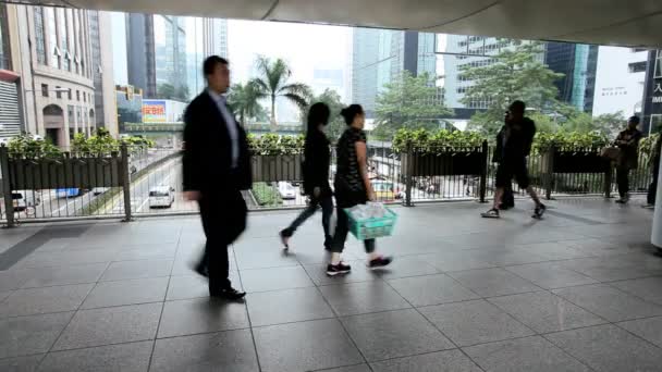 Pedestrian elevated walkway — Stock Video