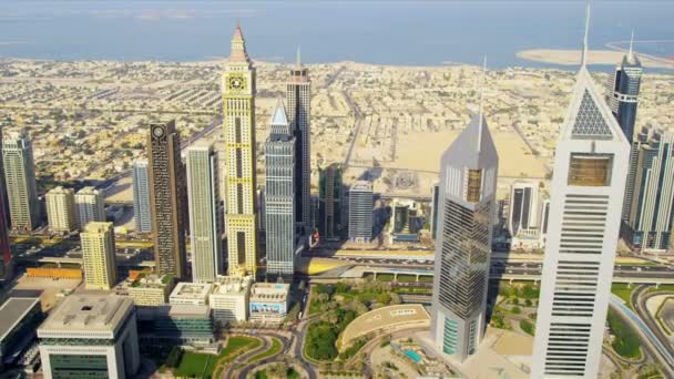 Luftaufnahme der Skyline Dubais — Stockvideo