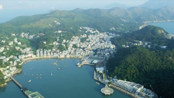 A légi felvétel a yung shue wan, hong kong — Stock videók