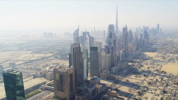 Dubai şehrinin hava manzarası — Stok video