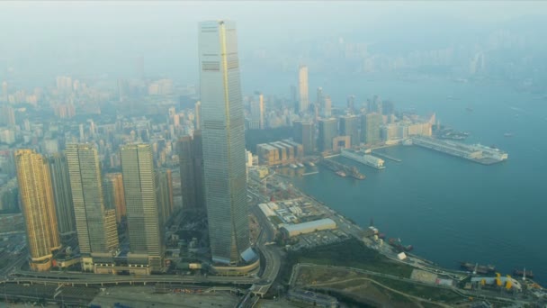 Centro de Comercio Internacional en Hong Kong — Vídeos de Stock