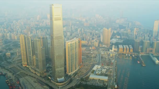Centro de Comercio Internacional en Hong Kong — Vídeo de stock
