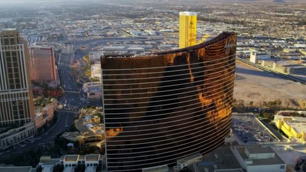 Las Vegas ao pôr do sol Hotéis e Casinos — Vídeo de Stock