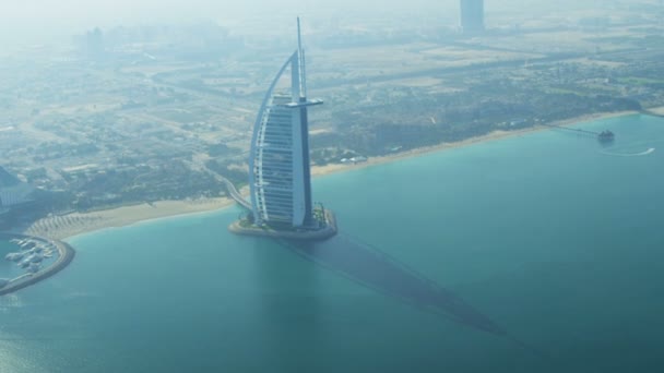 Vista aerea Burj Al Arab Hotel Dubai — Video Stock