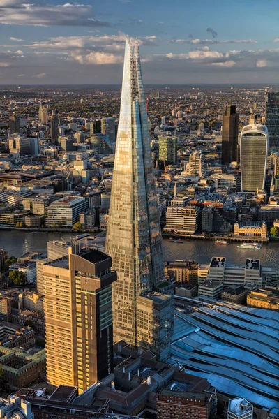 London April 2016 Antenne Der Scherbe London Sonnenlicht Ein Blick — Stockfoto