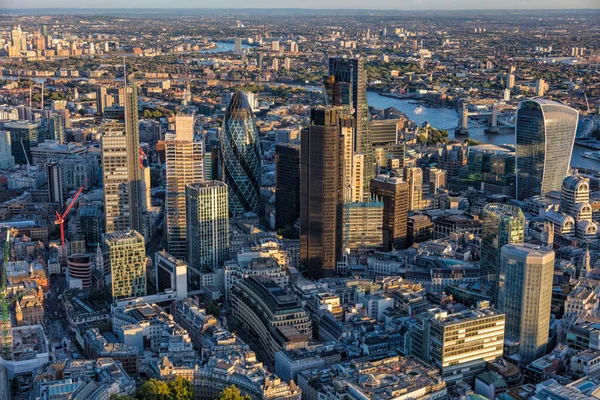 Aerial London Central World Capitol Financial Business Institutions Famous Global — Zdjęcie stockowe