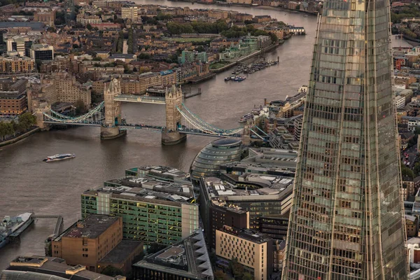 London April 2016 Antenne Der Scherbe Und Tower Bridge Sonnenlicht — Stockfoto