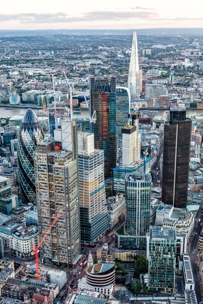 Vista Aérea Del Distrito Financiero Central Londres Área Crecimiento Del — Foto de Stock