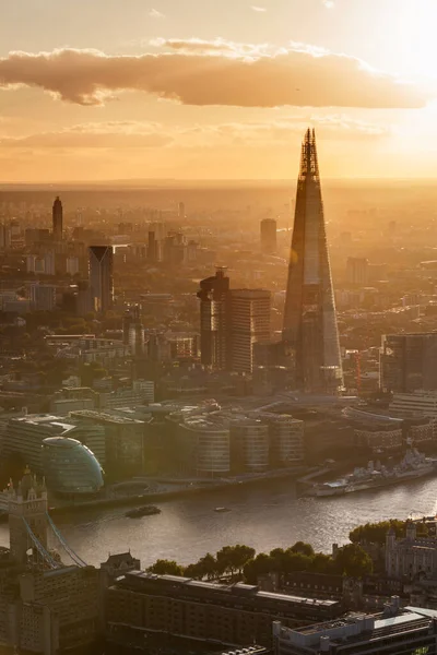 London April 2016 Luftaufnahme Der Scherbe Bei Sonnenuntergang Landschaftsaufnahme Der — Stockfoto