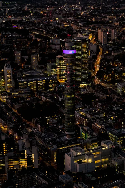 Luchtfoto Verlicht Nachtzicht Van Tower Voorheen Bekend Als Gpo Communications — Stockfoto