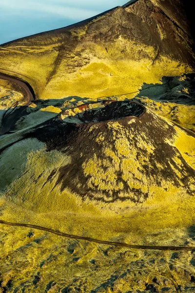 Aerial View Landmannalaugar National Park Iceland Extinct Volcanic Mountain Region — Stock Photo, Image