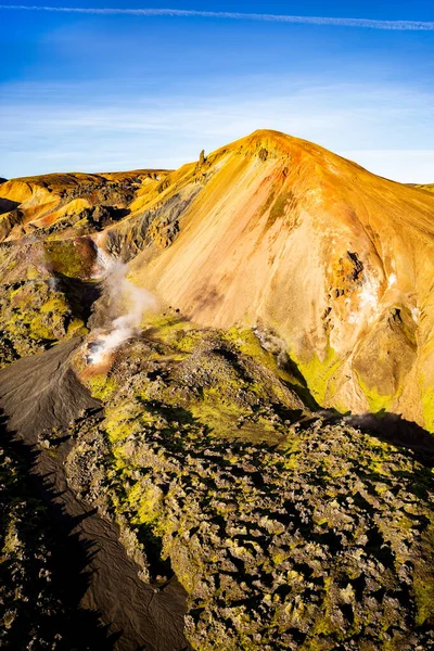 Aerial Travel Tourism View Wild Iceland Volcanic Island Active Volcanoes — Stock Photo, Image