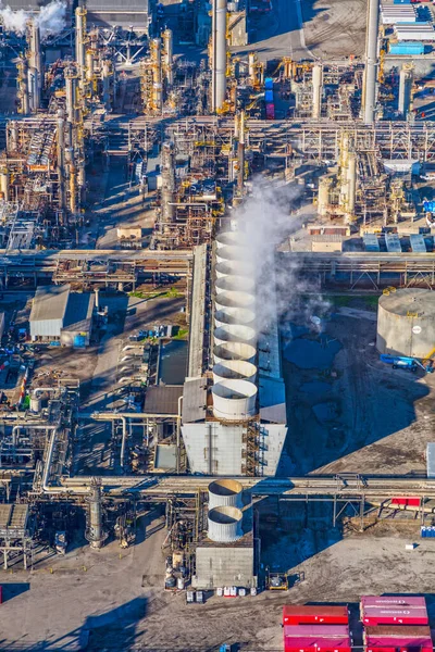 Вид Воздуха Резервуары Хранения Нефти Нефтехимический Промышленный Нефтеперерабатывающий Завод Лос — стоковое фото