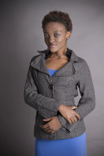 Young beautiful African American Woman in business clothes — Stock Photo, Image