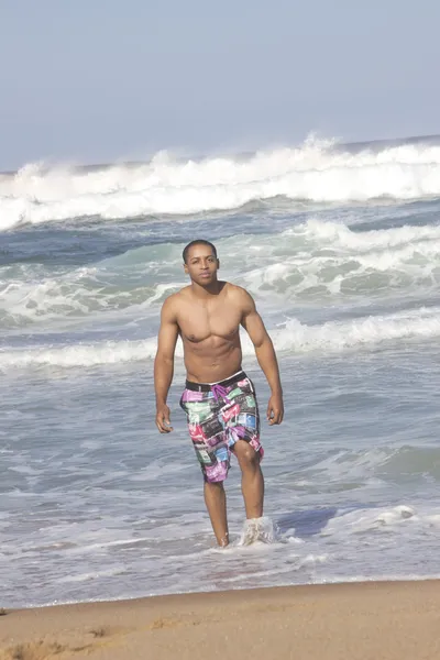 Sexy black man at the beach — Stock Photo, Image