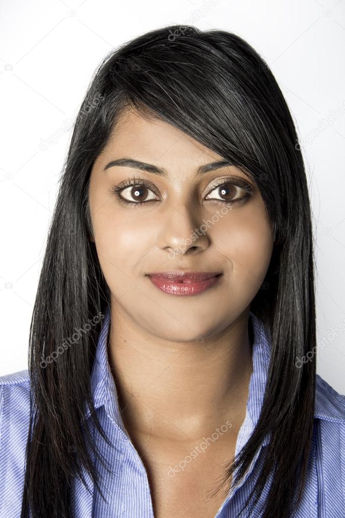 Closeup Indian Woman smiling in work clothes