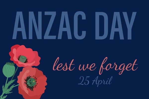 記念の日オーストラリア。アナザックの日だ。風船ケシの手描きのメモリアルデーの背景 — ストックベクタ