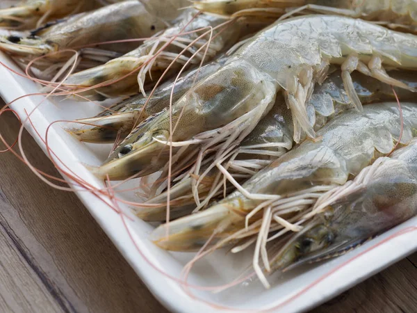 Čerstvé Mořské Plody Syrové Krevety Přísady Vaření Stock Snímky