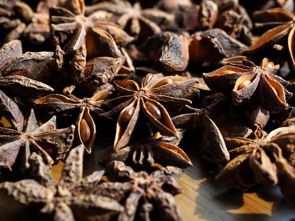 Kurutulmuş Baharatlar Star Anise Salonu Yemek — Stok fotoğraf