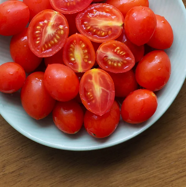 Tomates Cherry Verduras Frescas Ecológicas — Foto de Stock