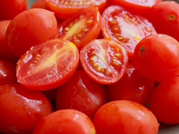 Tomates Cerises Aux Légumes Biologiques Fraîches — Photo