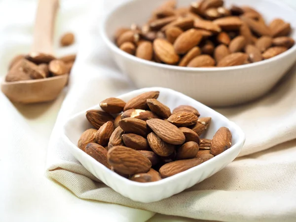 Roasted Organic Almonds Food Nuts Stock Photo