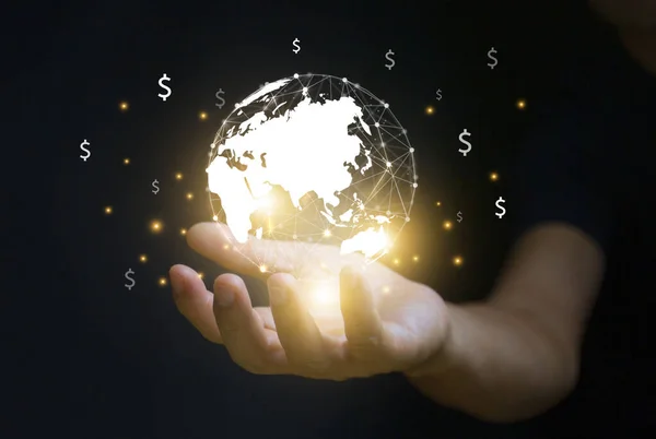Business Concept Extends Support Global Network Global Information Exchange — Fotografia de Stock