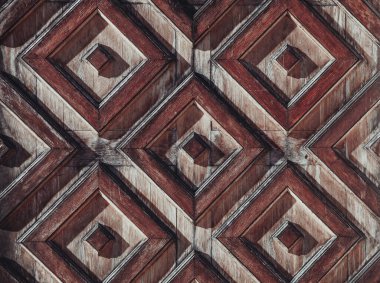 Elmaslı arka plan. Farklı boyutlarda eşkenar dörtgenler kahverengi ve bej renktedir. Geometrik şekiller. geometri