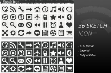 36 Sketch Icon clipart