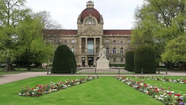 Palácio Reno Estrasburgo Antigo Palácio Imperial Que Tornou Monumento Histórico — Vídeo de Stock