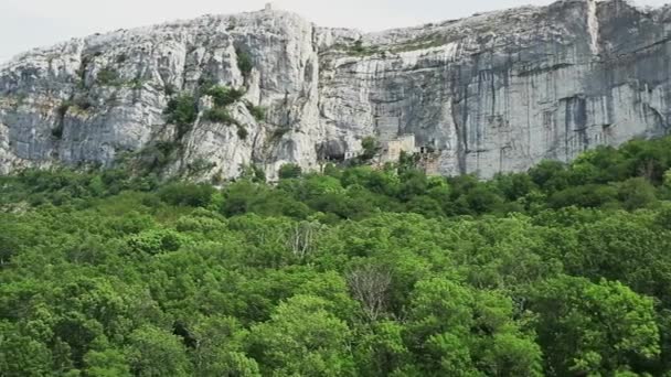 Sanctuary Sainte Baume Installed Cave Foot Cliff National Forest — Stok video