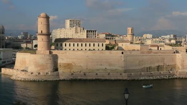 Ingang Van Oude Haven Fort Saint Jean Marseille Provence Frankrijk — Stockvideo