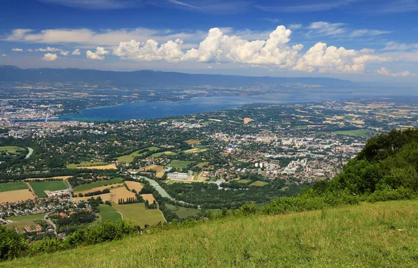 Aerial View Geneva Lake Geneva — Φωτογραφία Αρχείου