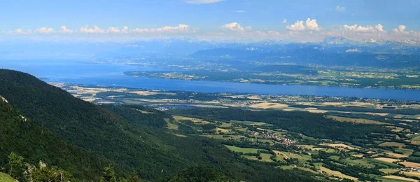 Aerial Panoramic View Geneva Site Shores Lake Geneva — Φωτογραφία Αρχείου