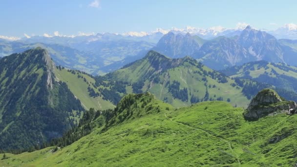 Aerial View Valley Ski Resort Morzine Avoriaz — стоковое видео