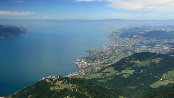 Aerial View Valley Ski Resort Morzine Avoriaz — Wideo stockowe