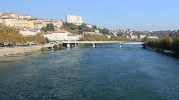 Picturesque District Hill Croix Rousse Banks Sane Lyon — 图库视频影像