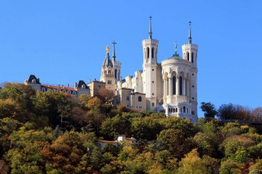 Perspectives of the Notre Dame de Fourvire basilica, in Lyon.