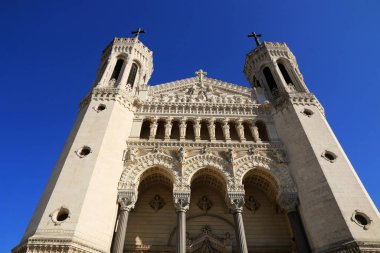 Perspectives of the Notre Dame de Fourvire basilica, in Lyon.