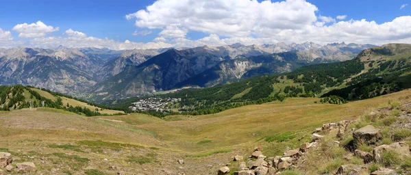 Panoramic view of the southern Alps and the Guillestre valley in summer.