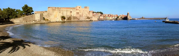 Old Lighthouse Collioure Sunset End Jetty — Fotografia de Stock