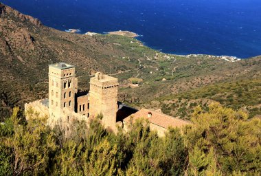 Monastery of Sant Pere de Rodes on the heights of the coast of Catalonia.