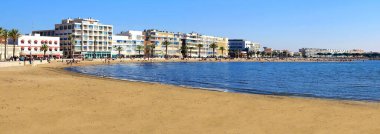 General view of the beach and seafront at Grau du Roi in the Gard